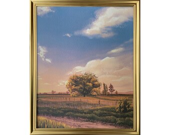 8x10 Pintura de campo Print, Fall Art Print, Nature Print, Landscape Painting, Country Print, Rural landscape Print