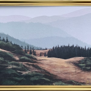 8x10 Pine painting Forest Print, Mountain Art Print, Nature Print, Landscape Art, Art Print, Painting, Pine Tree Print, Coniferous Trees