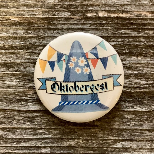 Oktoberfest inspired Pin, Pinback, Badge, Button, Magnet