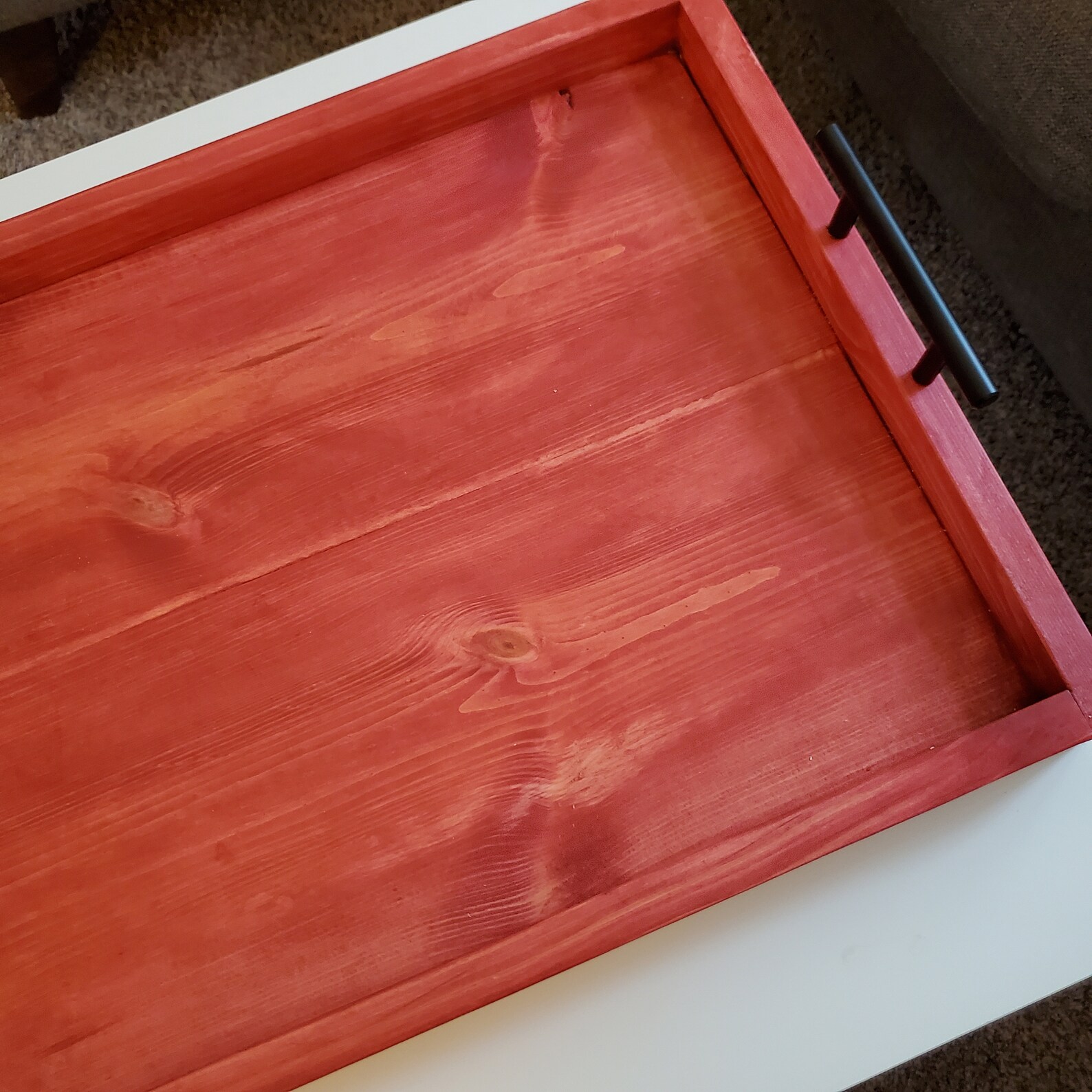 Square Ottoman Tray / Table Top Large Farmhouse Tray Wooden Etsy