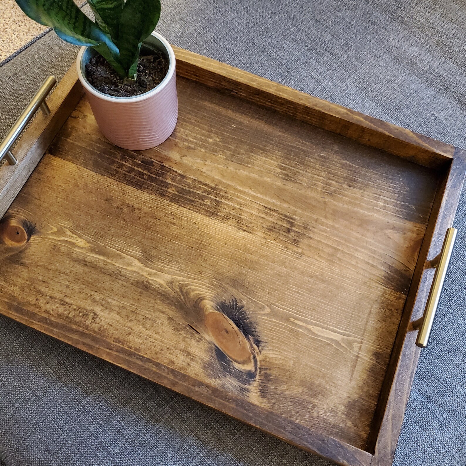 Square Ottoman Tray / Table Top Large Farmhouse Tray Wooden Etsy