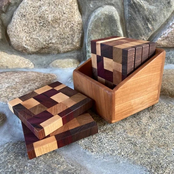 Coasters - Wooden - Made From Walnut, Maple And Exotic African