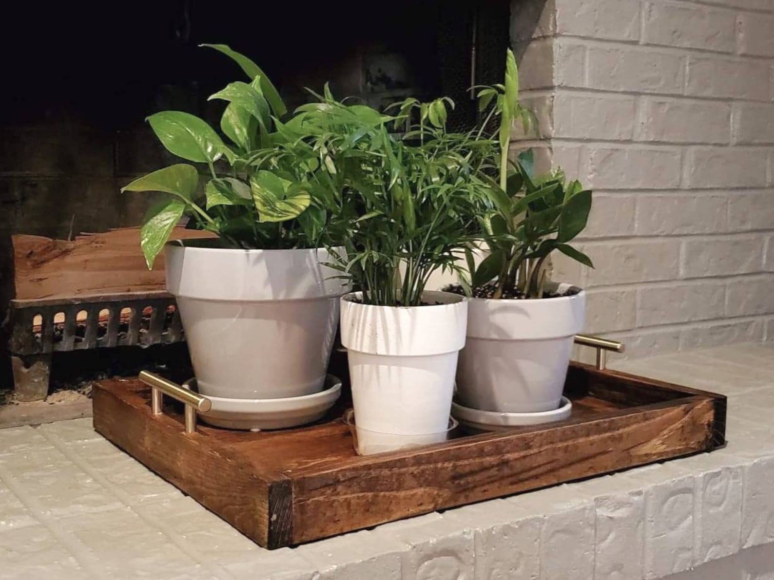 Square Ottoman Tray / Table Top Large Farmhouse Tray Wooden Etsy