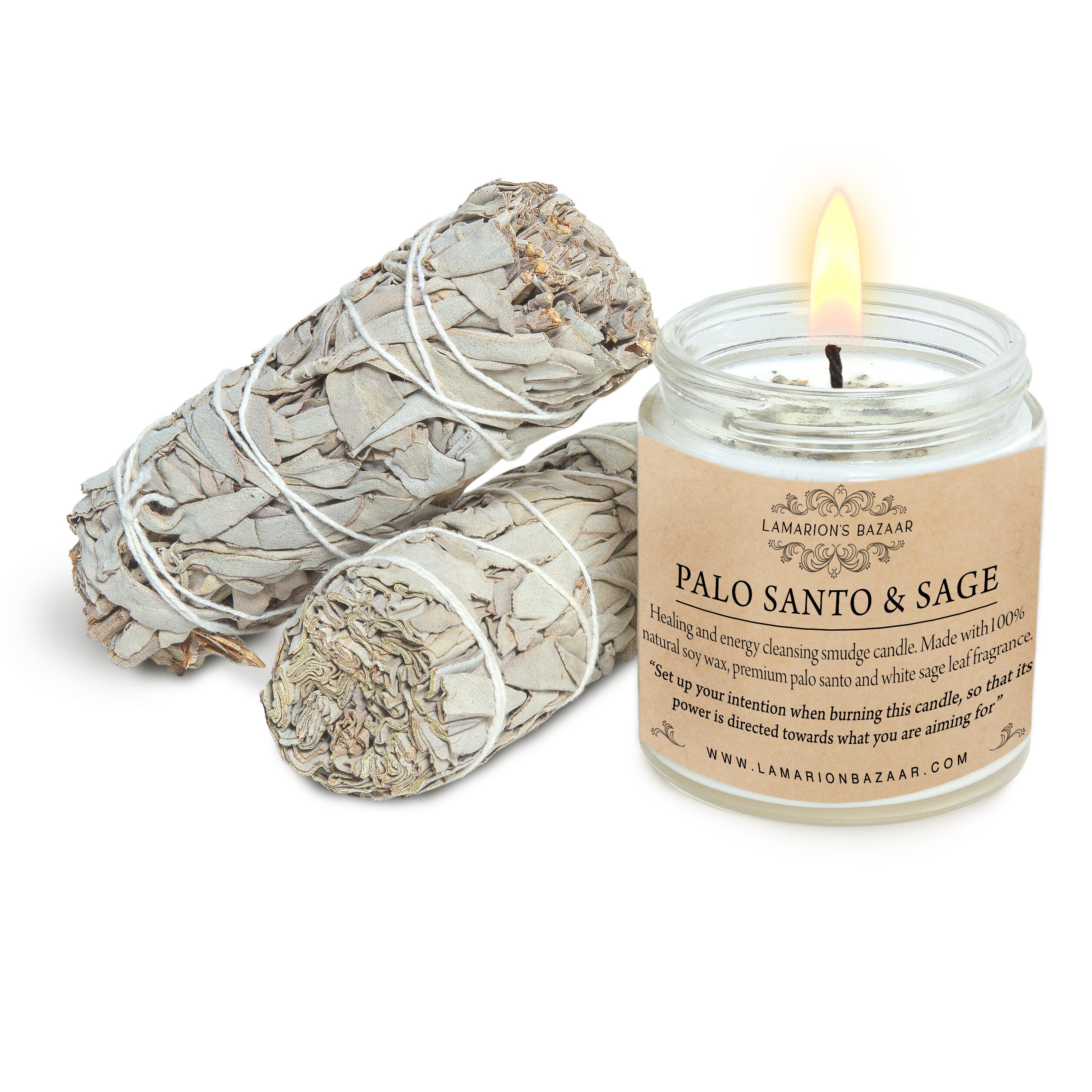Palo Santo Sage Kit for Healing & Energy Cleansing. Includes Etsy