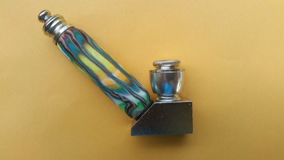 Handmade Metal Smoking Pipe 45 Degree StandUp Pipe Polymer Etsy