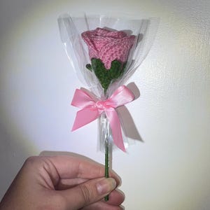 Roses Handmade gehäkelt einzelnes halbes Dutzend Dutzend einfache Mini niedliche 7-Zoll-Valentinstag-Geburtstag hübsche Blume langlebiges Kleingeschäft