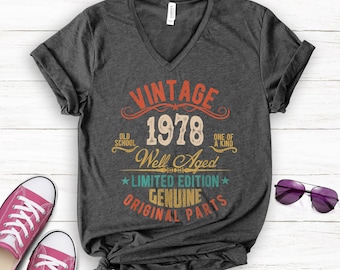 42nd Birthday Gift Present Limited Aged To Year 1978 Womens Heather T-Shirt Top