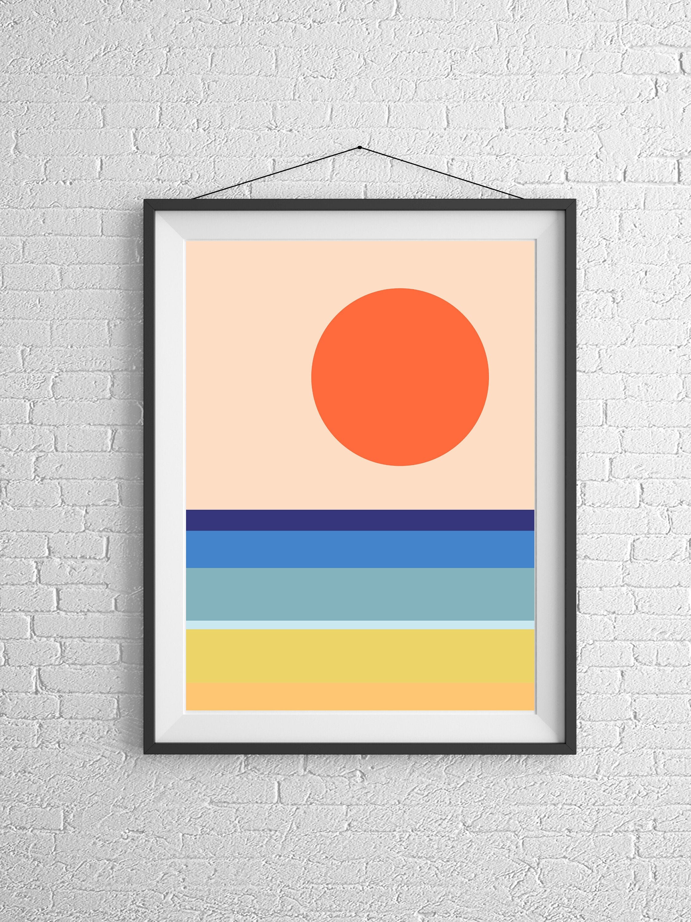 Minimalist Abstract Beach Landscape / Digital Download / - Etsy
