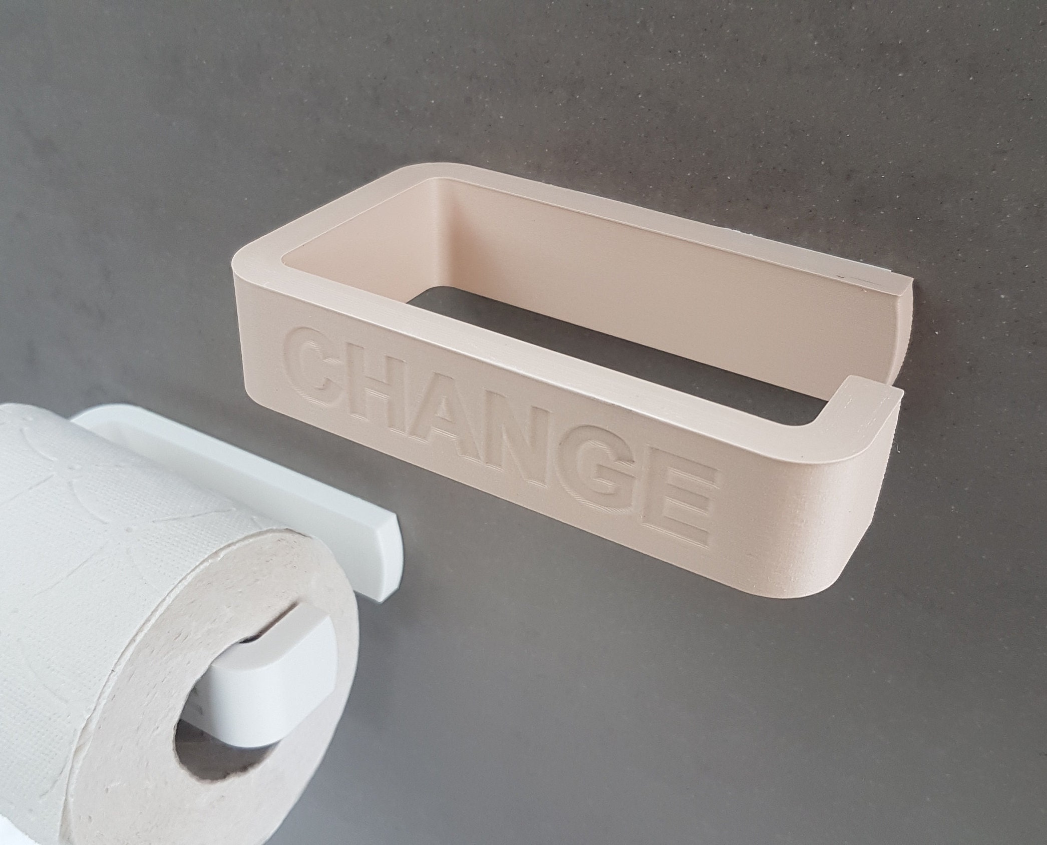 self adhesive toilet roll holder, 3d printed