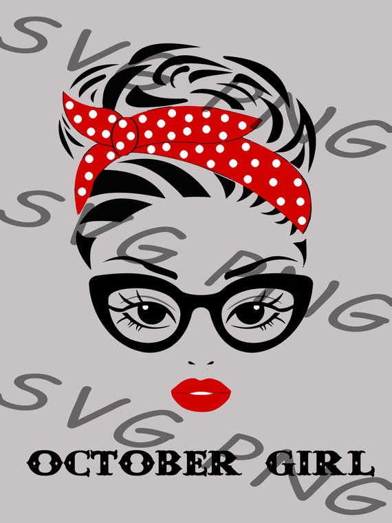 Download Messy Bun Bandana Svg October Girl Svg Mom With Bandana And Etsy