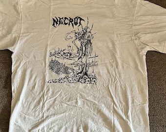 Camiseta de demostración antigua de Necrot, talla grande