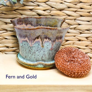Sponge holder, Stoneware Pottery Cup for scrubby, Kitchen & Bathroom Decor