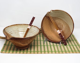 Chopsticks Bowl, Ramen Bowl, Noodle Bowl, Japanese Inspired Handmade Pottery