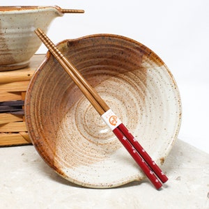 Chopsticks Bowl, Ramen Bowl, Noodle Bowl, Japanese Inspired Handmade Pottery