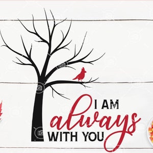 Download I Am Always With You Cardinal In Birch Tree Svg Digital Cut Etsy