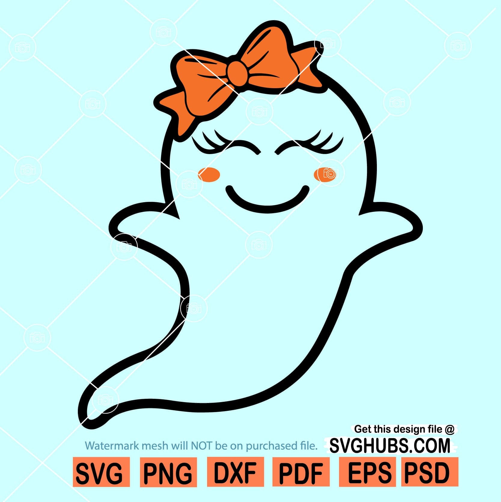 Ghost with bow SVG girl Halloween SVG Cute Ghosts Svg | Etsy