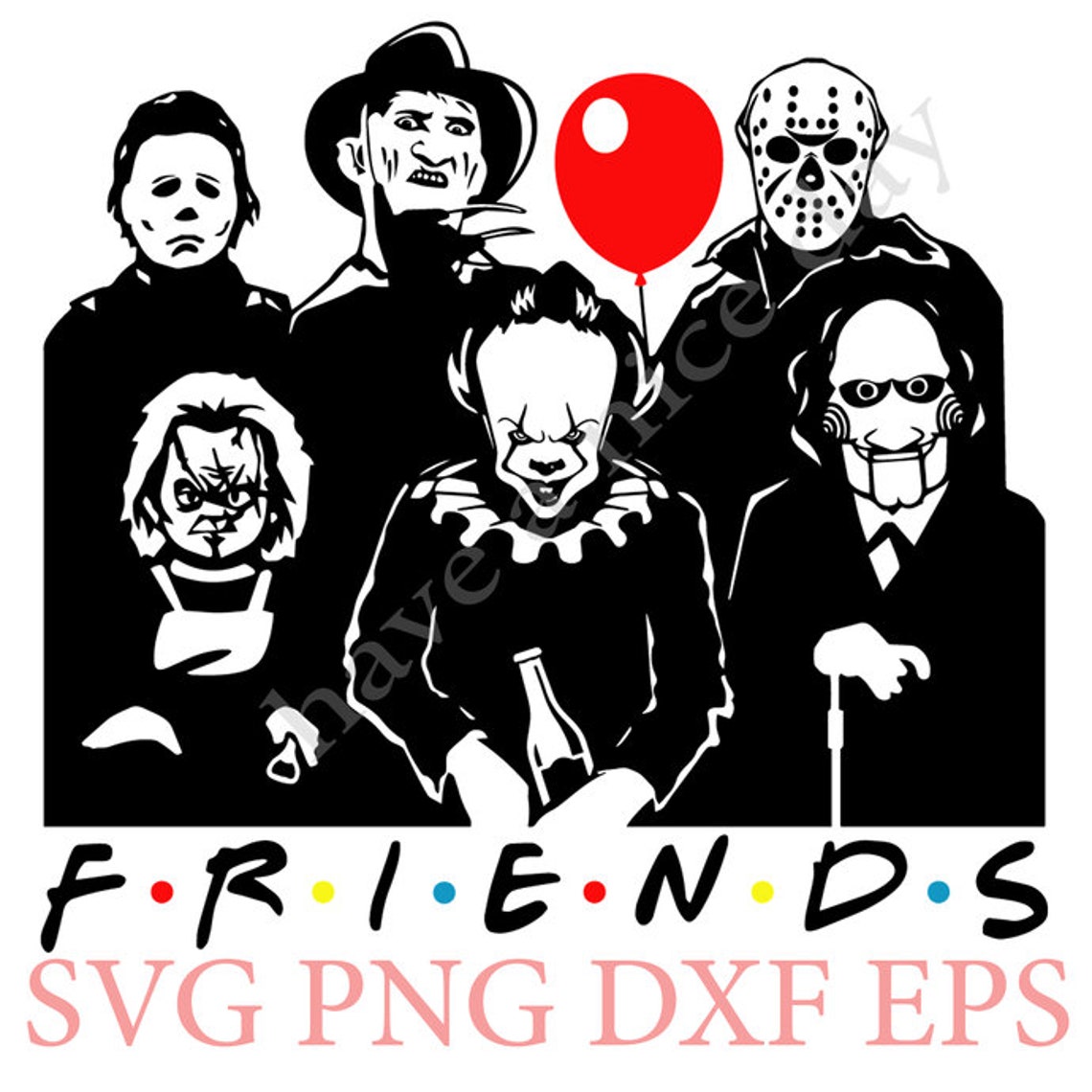 Friends Horror Movie Creepy Halloween Horror Team SVG PNG EPS | Etsy