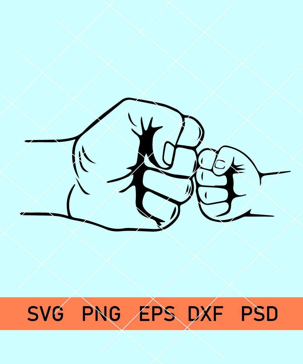 Dad And Son Fist Bump Svg Fist Bump Svg Cutting Files Father Etsy
