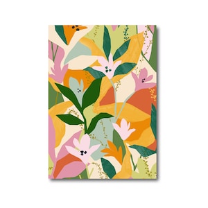 Bloom Print w formatach A5, A4, A3, Kwiaty Kwiatowe, Rośliny, Wydruk artystyczny, Projekt wzoru, Dzieło sztuki, Projektant, Wzór powierzchni, Karta z recyklingu