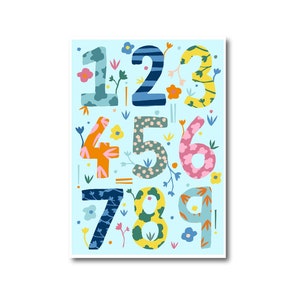 1,2,3 With Me Wydruk w formacie A5, A4, A3, Nauka liczenia liczb, Dzieci, Dzieciaki, Karta z recyklingu, Abstrakcyjny kolorowy projekt, Dzieło sztuki, Wzór