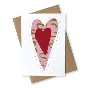Roze Hartkaart A6 Liefdesharten, Valentijnsdag, Wenskaart, Notecard, Bruiloft, Viering, Verjaardag