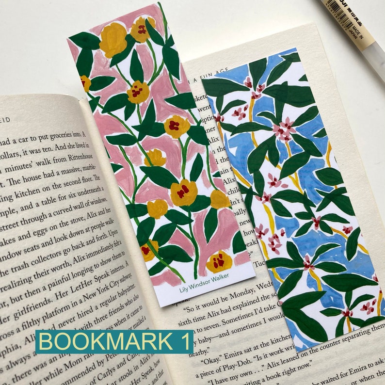 Double Sided Colourful Bookmarks, Assorted Packs, Floral Abstract Art ...
