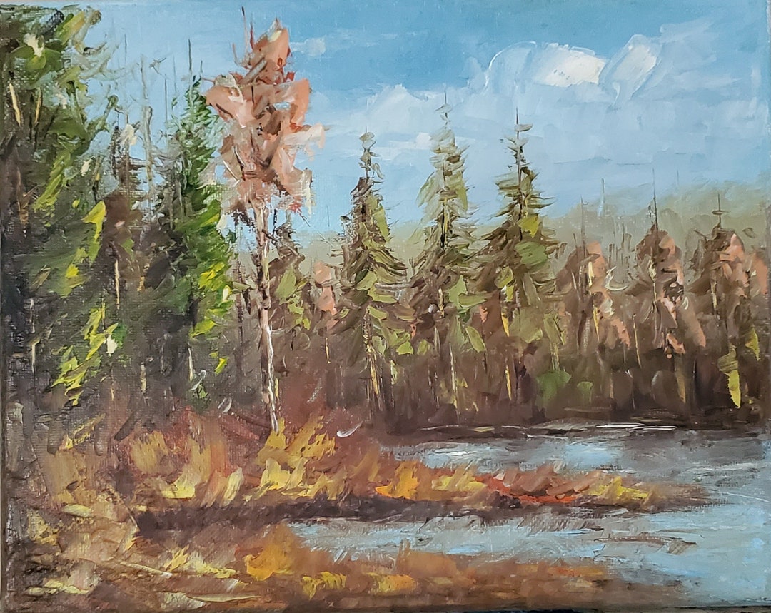 Landscape Original Oil Painting on Stretched Canvas by Artist Anwer ...