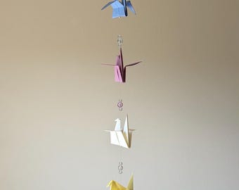 Handmade Colorful Paper Crane Hanging Wall Decor Window Charm/ Garland