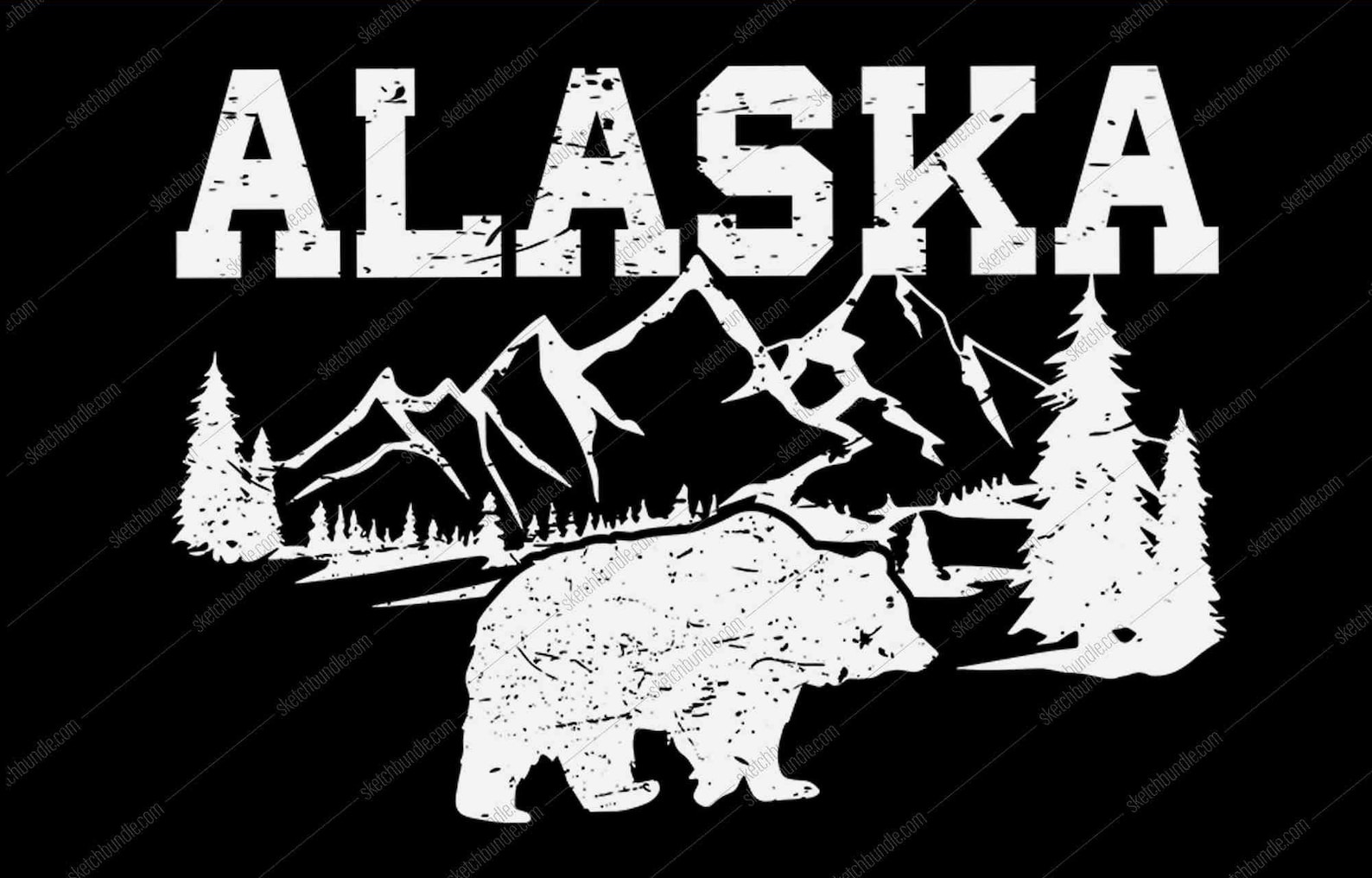 Alaska Mountains Forest Hunting USA Svg Moutains Svg Bear | Etsy