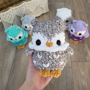 Handmade Crochet Owl Plushie | Cute Woodland Animal | Snowy Owl