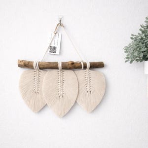 Handmade Macrame Leaves | Triple Leaf | Feather Wall Hanging Decor