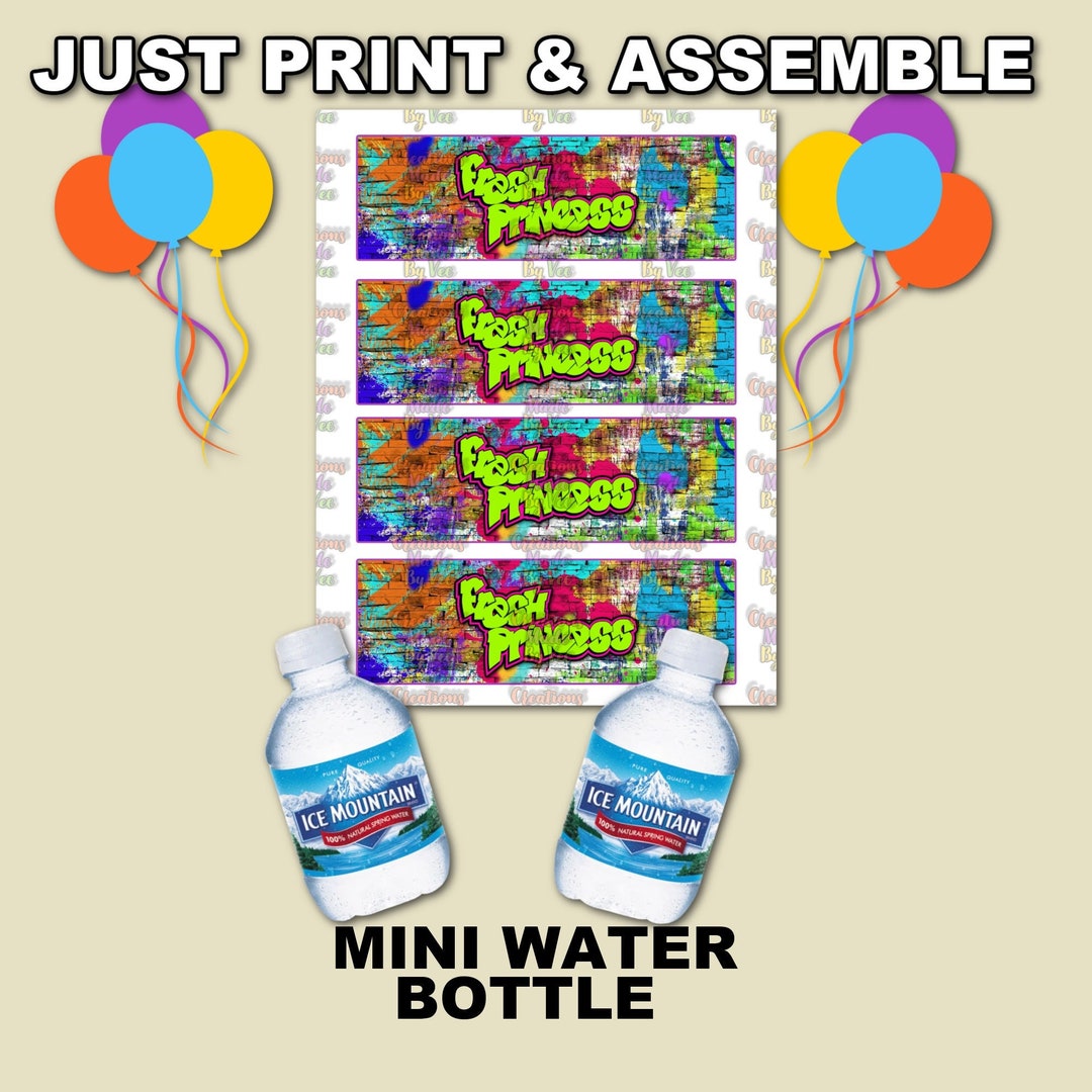 Fresh Princess Mini Water Bottle Labels Clipart Jpg Pdf Etsy