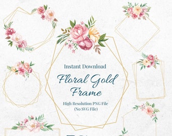 Download Gold Floral Border Etsy