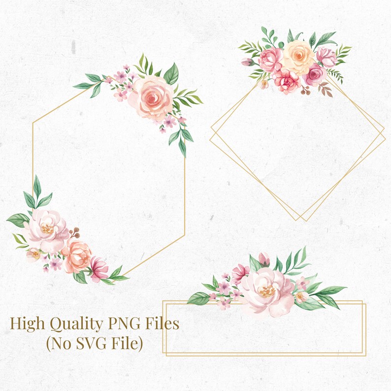 Download Geometric Pink Rose Watercolor Circle Wreath Wedding Roses Border Arrangement No Svg Files Gold Frame Clipart Clip Art Frames Floral Png Clip Art Art Collectibles