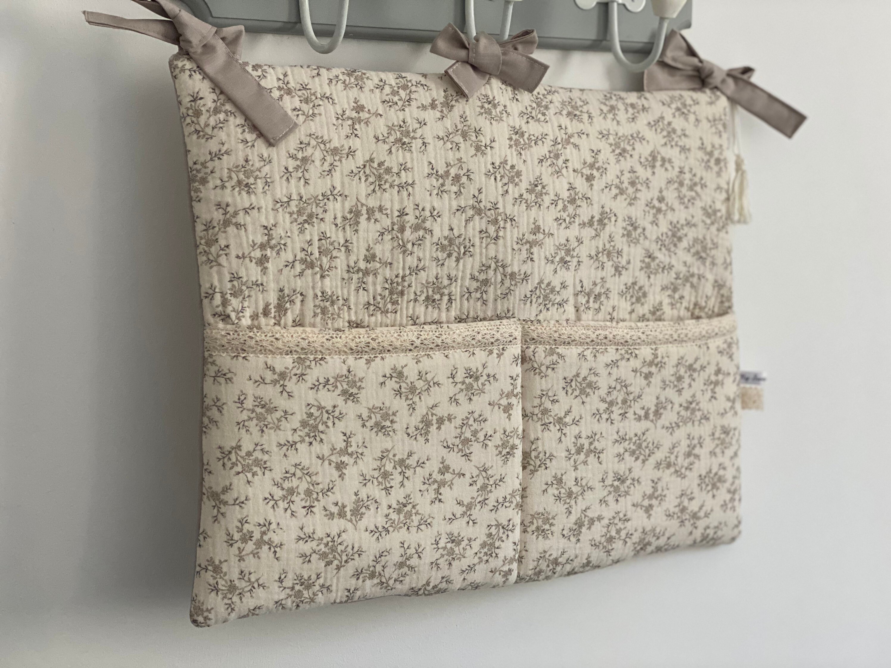 Range Doudou Double Gaze Beige Écru Fleurs Collection Camille