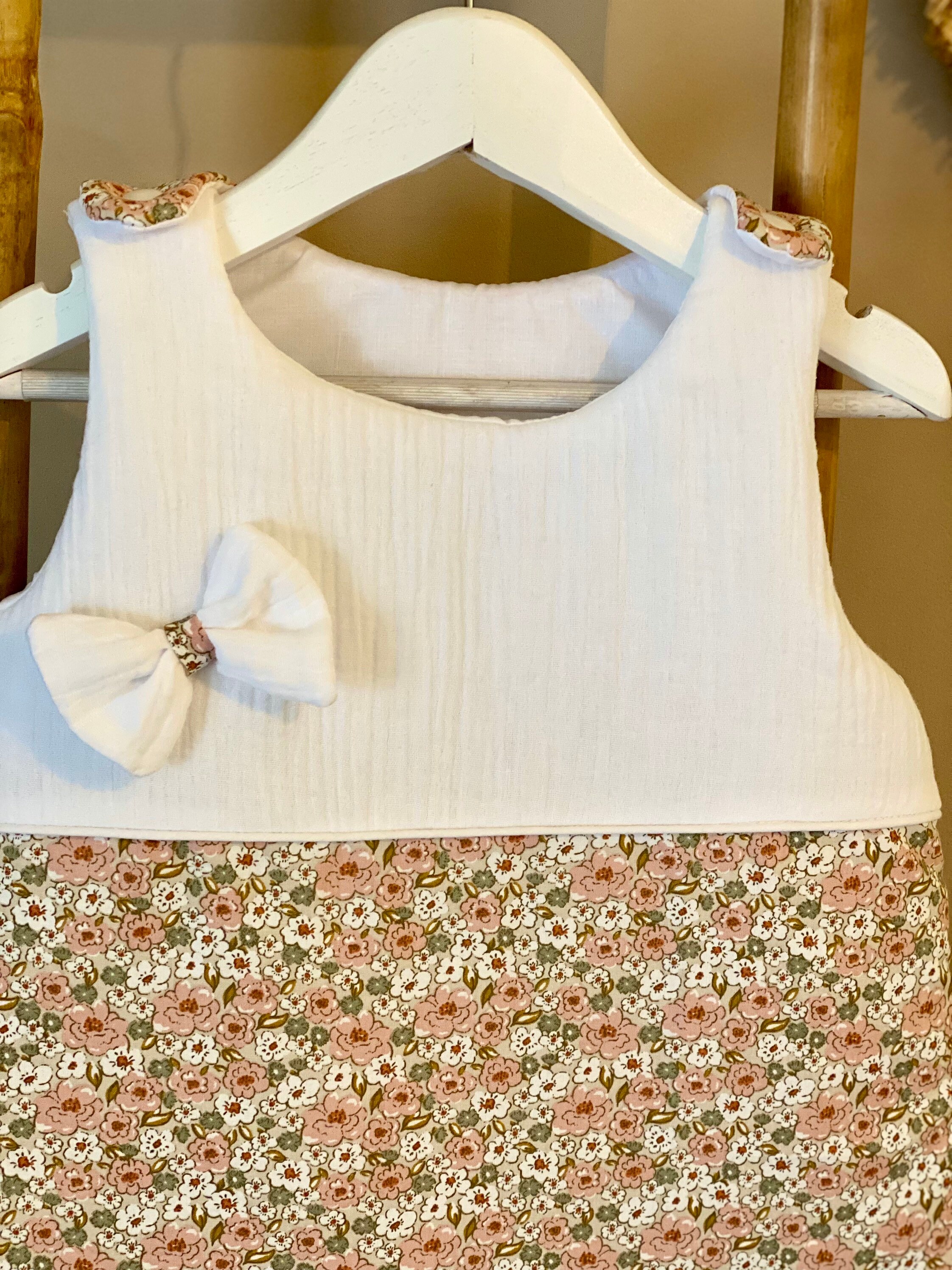 Gigoteuse Turbulette Gaze de Coton Fleurs Collection Mathilde