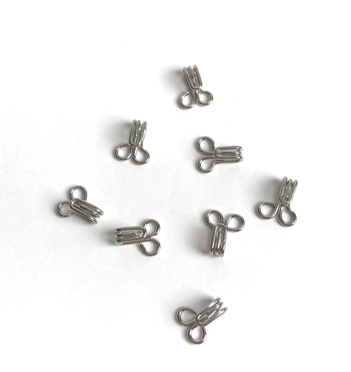 100 Sets of Steel Silver hook Eye Closure Bra Hooks Etsy