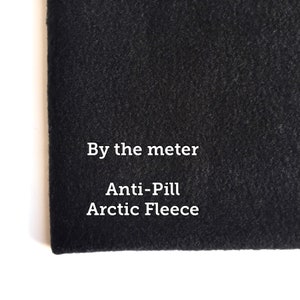 Black Polar Fleece Anti-Pill - Super soft fleece - Sold By The meter
