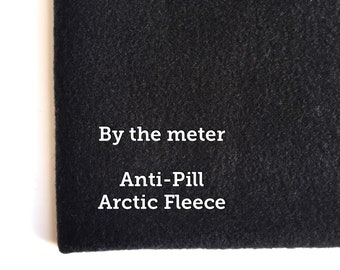 Black Polar Fleece Anti-Pill - Pile super morbido - Venduto al metro