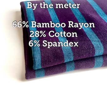 Natural 66% Bamboo/Cotton Jersey Stripes - Extra soft - Jersey Fabric – By the meter - certified fabrics