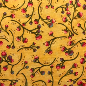Yellow and pink floral cotton fabrics - quilting cotton fabrics - By the meter