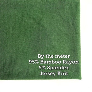 Green Natural 95% Bamboo Jersey knit- Extra soft - Jersey Fabric – Jersey knit - By the meter
