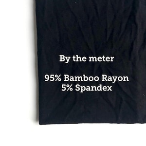 Black Natural 95% Bamboo Jersey - Extra soft - Jersey Fabric – By the meter