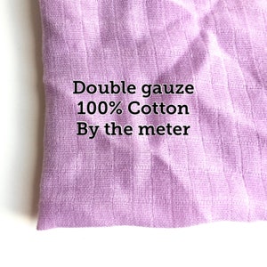 Double gauze - Purple lilac Muslin fabrics - swaddle fabric - baby blanket fabrics - Tissus Mousseline - Gauze fabrics - By the meter