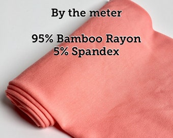 Natural 95% Bamboo Jersey - Extra soft - Jersey Fabric – By the meter - salmon color jersey knit