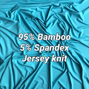Natural 95% Bamboo Jersey - Extra soft - Jersey Fabric – By the meter - Light blue jersey knit