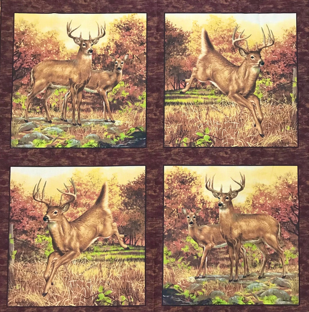 Deer Quilting Panels Hunting Quilting Panels 100 Cotton Panels Animals