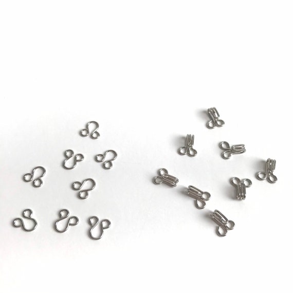 100 Sets of Steel Silver hook Eye Closure Bra Hooks Dresses Shirts Bra  Attachments bra Closure hook Eye Clasps bra Hook Eye Closure 