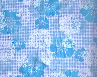 Big blue flowers fabrics - Poly-Cotton fabric - Polyester blend - By the meter