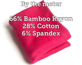 Natural 66% Bamboo/Cotton Stretch Rib - extra soft - natural fabrics - certified fabrics - By the meter